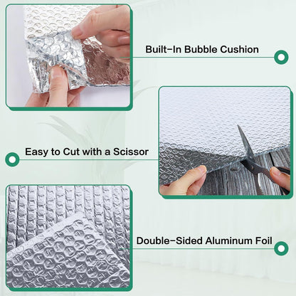Bubble Insulation Sheet, Reflective Insulation Roll, 23.6IN X 10FT