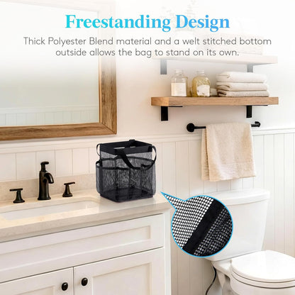 Mesh Shower Caddy Portable, Dorm Room Essentials, 1 Pack, Black