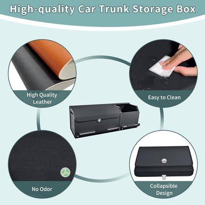 Leather Car Trunk Organizer SUV Trunk Organizer Car Trunk Storage Organizer