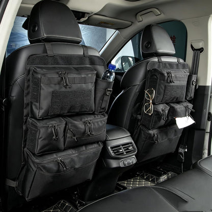 One-Piece Universal Car Seat Back Organizer with Tissue & Water Bottle Bag