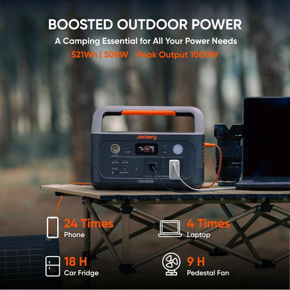 Jackery Explorer 500 V2 Power Station, 512Wh/500W, AC Cable Included