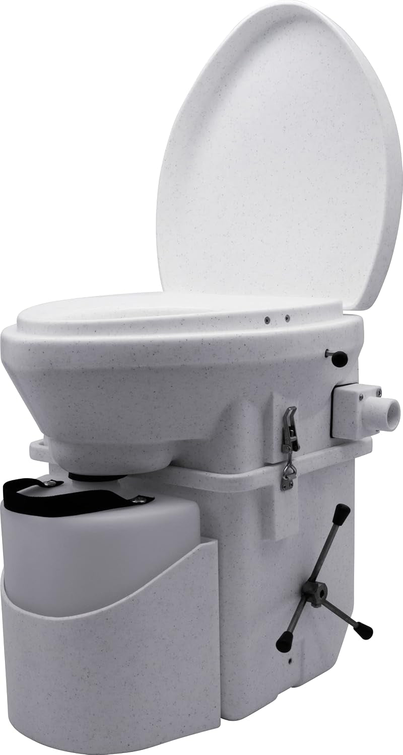 Self Contained Composting Toilet with Close Quarters Spider Handle Design