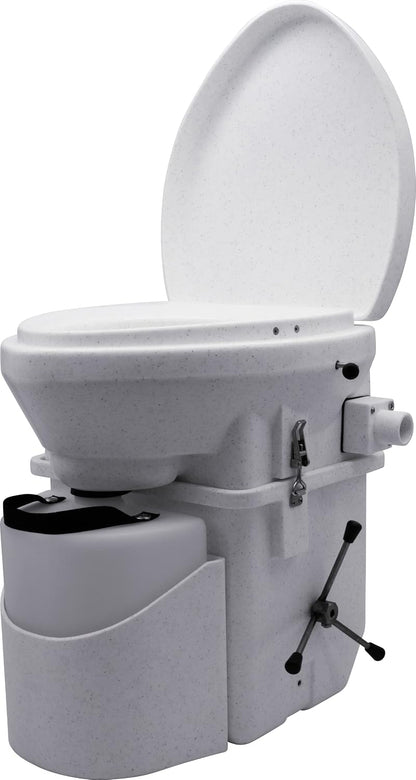 Self Contained Composting Toilet with Close Quarters Spider Handle Design