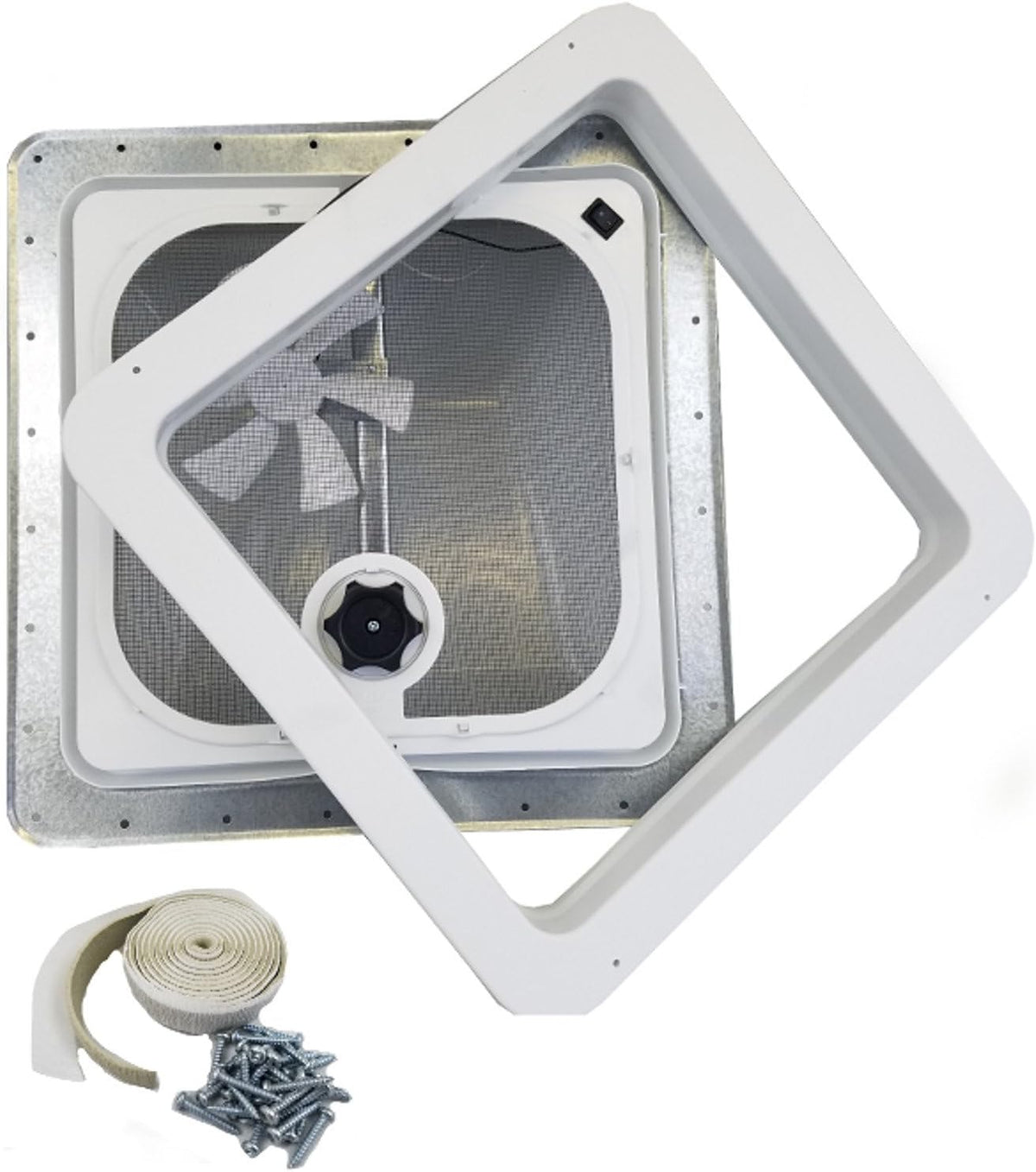 Ventline RV Roof Vent White W/ 12 Volt Fan, Putty & Screws¡­