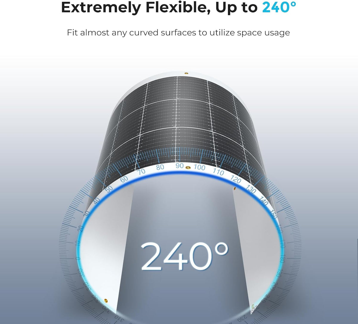 Flexible Solar Panel 100 Watt, 240° Ultra Flex Bendable