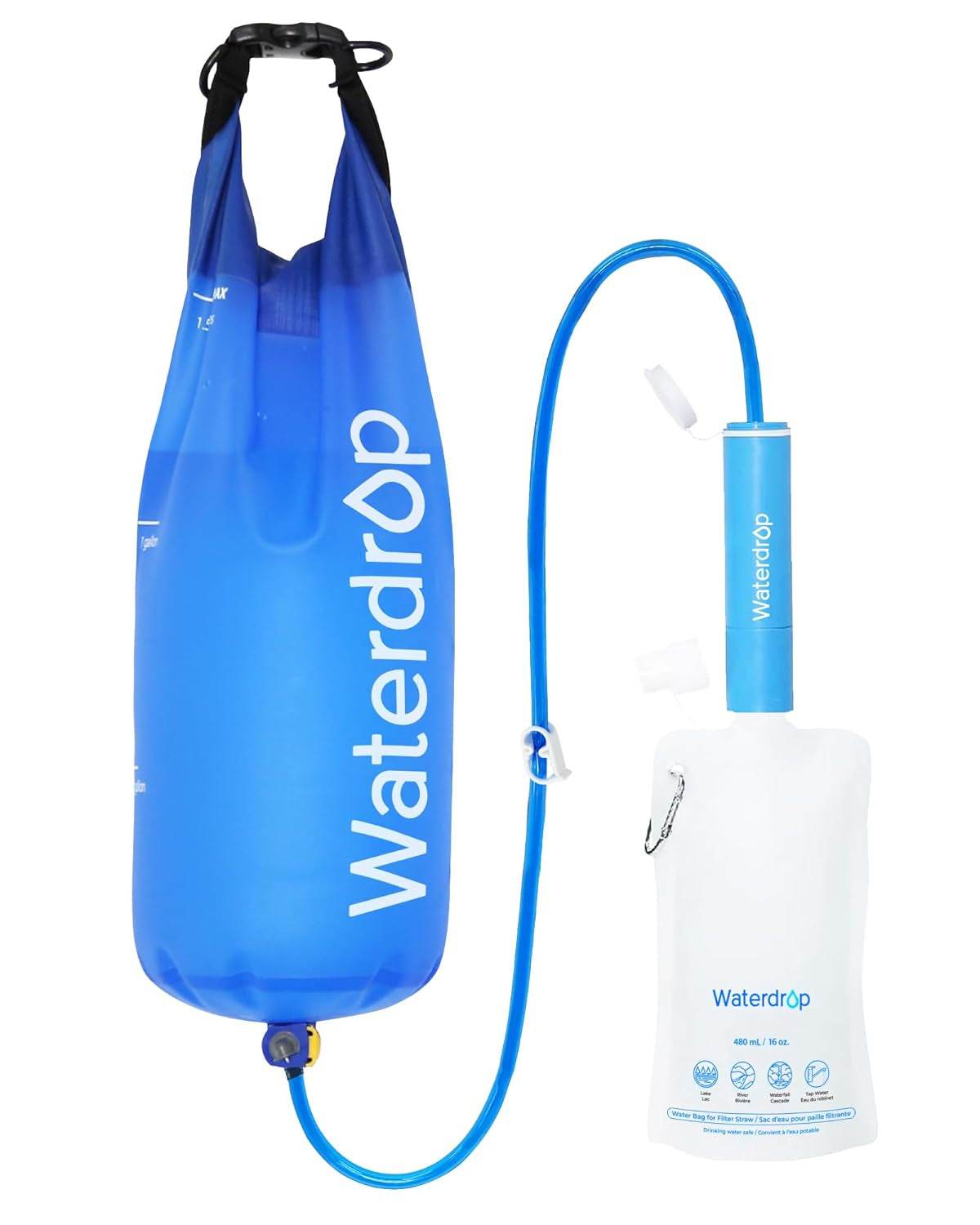 Gravity Water Filter Straw, Camping Water Filter, 0.1 Micron