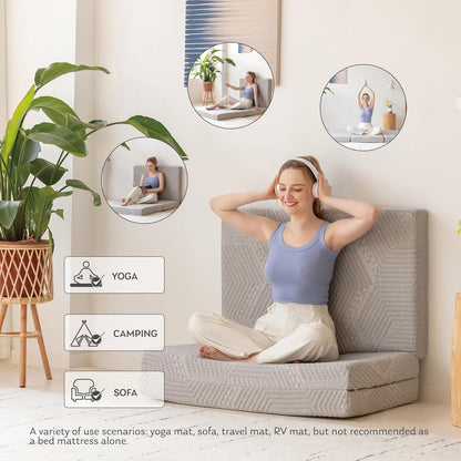 Twin Trifold Mattress, 4 Inch Foldable Gel Memory Foam Mattress