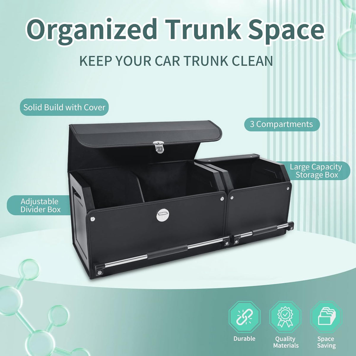 Leather Car Trunk Organizer SUV Trunk Organizer Car Trunk Storage Organizer