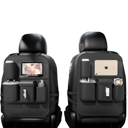 Backseat Car Organizer with Touch Screen,Protectors Kick Mats Travel Accessories for Kids,Multifunctional Seat Back Organizer Car Travel Organizer Accessories