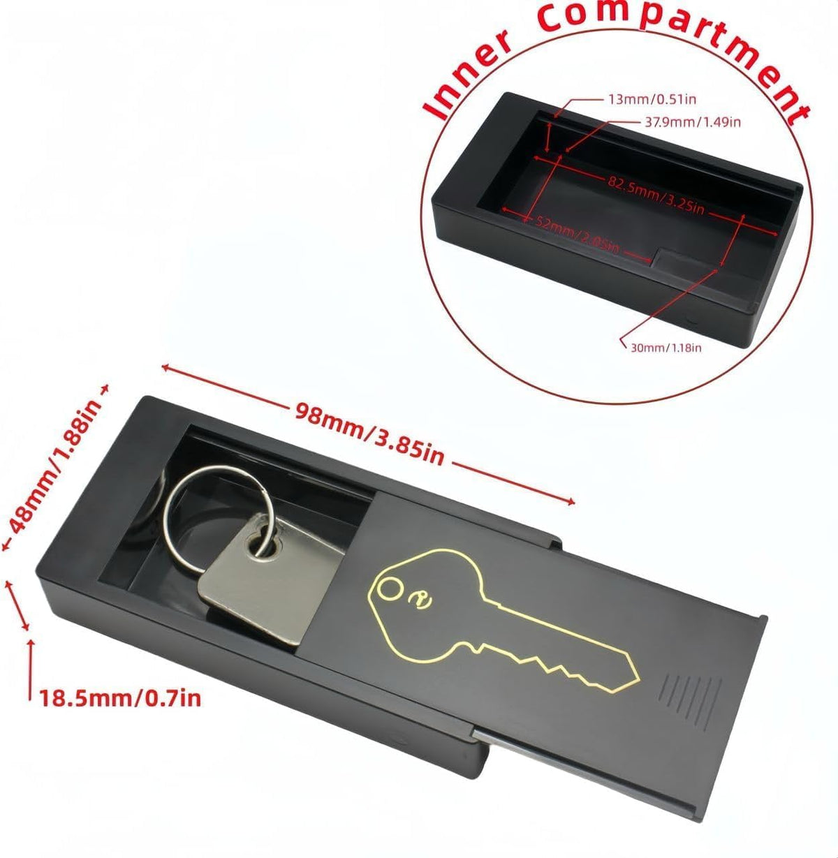 Hide a Key outside Magnetic Key Box - Emergency Key Safe, Car & Home Use, Hide a Key - Key Hider (XL)