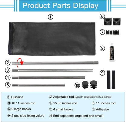 Car Divider Curtain, Car Privacy Curtains, 6.56Ft *4.42Ft