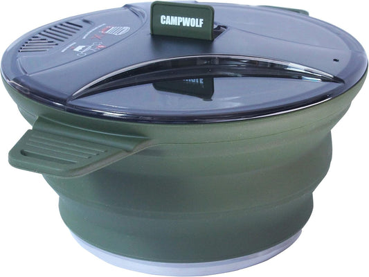 2.5L Collapsible Camping Cook Pot,Portable Cookware for Outdoor Hiking (Dark Green)