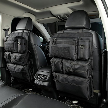 One-Piece Universal Car Seat Back Organizer with Tissue & Water Bottle Bag