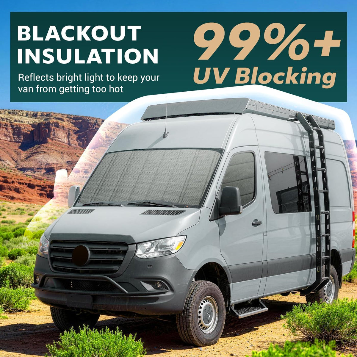 Extra-Thick Front Door Window Covers(Pair) for Mercedes-Benz Sprinter 2019-2026 VS30, Magnetic Insulated Blackout Sunshade, XPE Foam & Thinsulate Cotton, Allseasonguard Pro