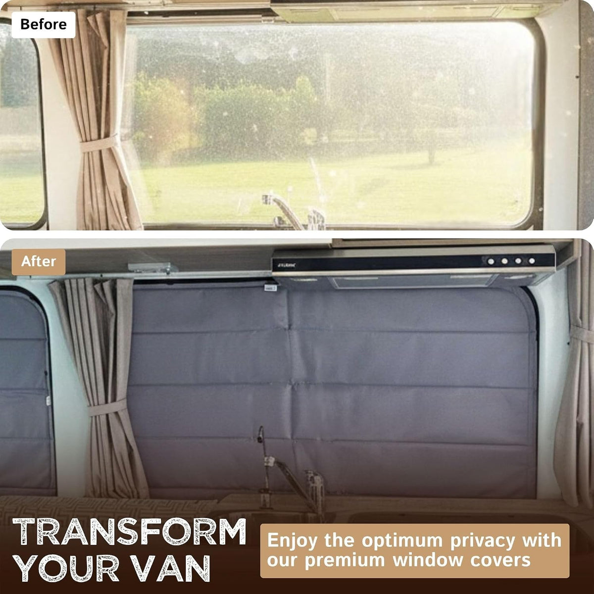Insulated Blackout Mid Right Side Window Cover for Mercedes Sprinter Van Year 2007-2026 170" Length LWB & XLWB, NCV3 & VS30 (Bare Metal Frame)