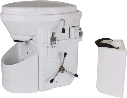 Self Contained Composting Toilet with Close Quarters Spider Handle Design