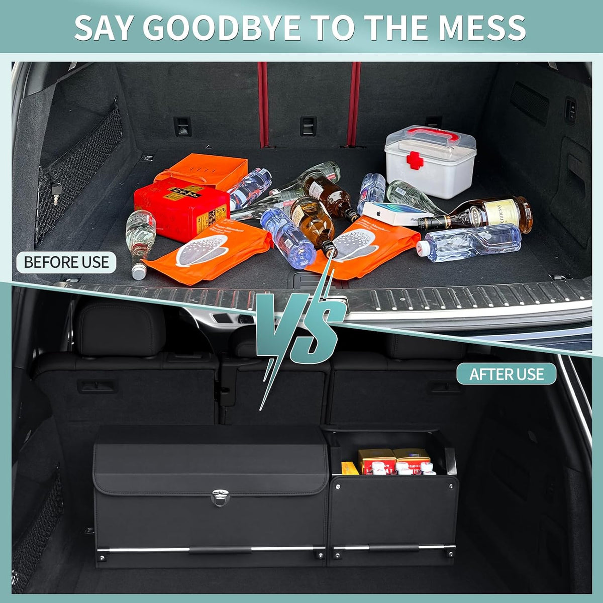 Leather Car Trunk Organizer SUV Trunk Organizer Car Trunk Storage Organizer
