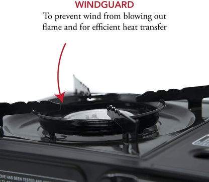 Portable Butane Camping Stove with Case: Automatic Ignition, Precise Heat Control - Camping & Tailgating and Outdoor Cooking