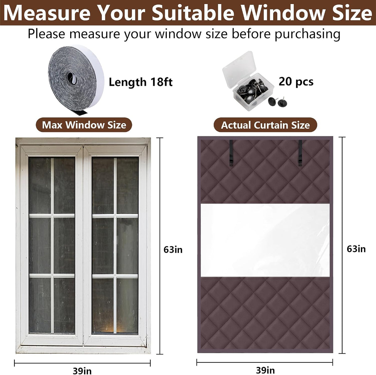 3-Layer Visible Winter Insulated Window Cover, Window Insulation Kit