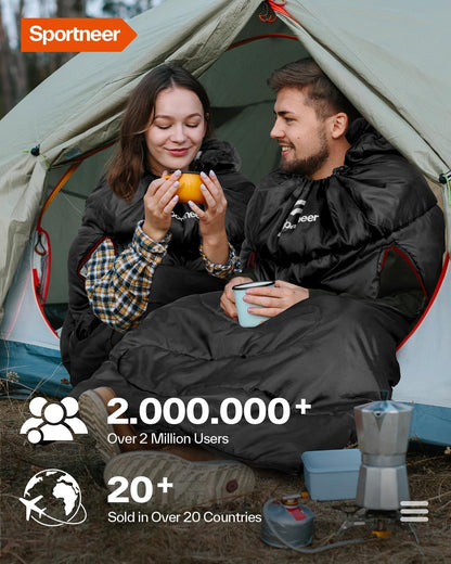 Wearable Sleeping Bag for Adults & Kids – Walkable with Arm Zippers, Warm Weather & Cold Waterproof, Compact for Camping, Stadiums, Travel, Backpacking & Car Use