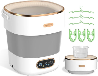 Portable Washing Machine, Folding 20L Mini Washer and Spin-Dryer