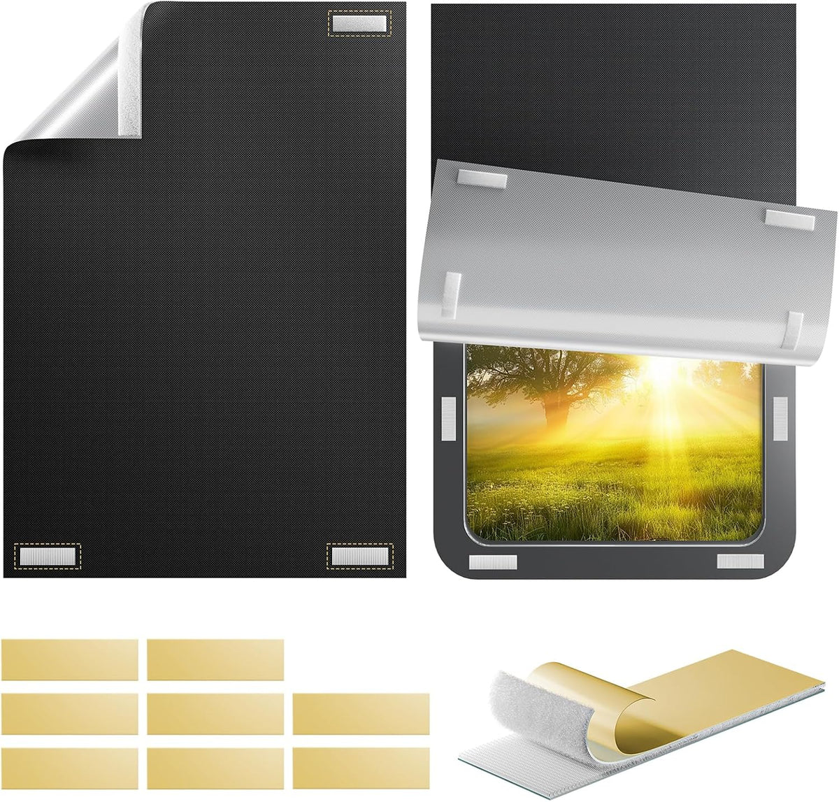 RV Door Window Shade Cover 16" × 25", 100% Blackout Window Cover