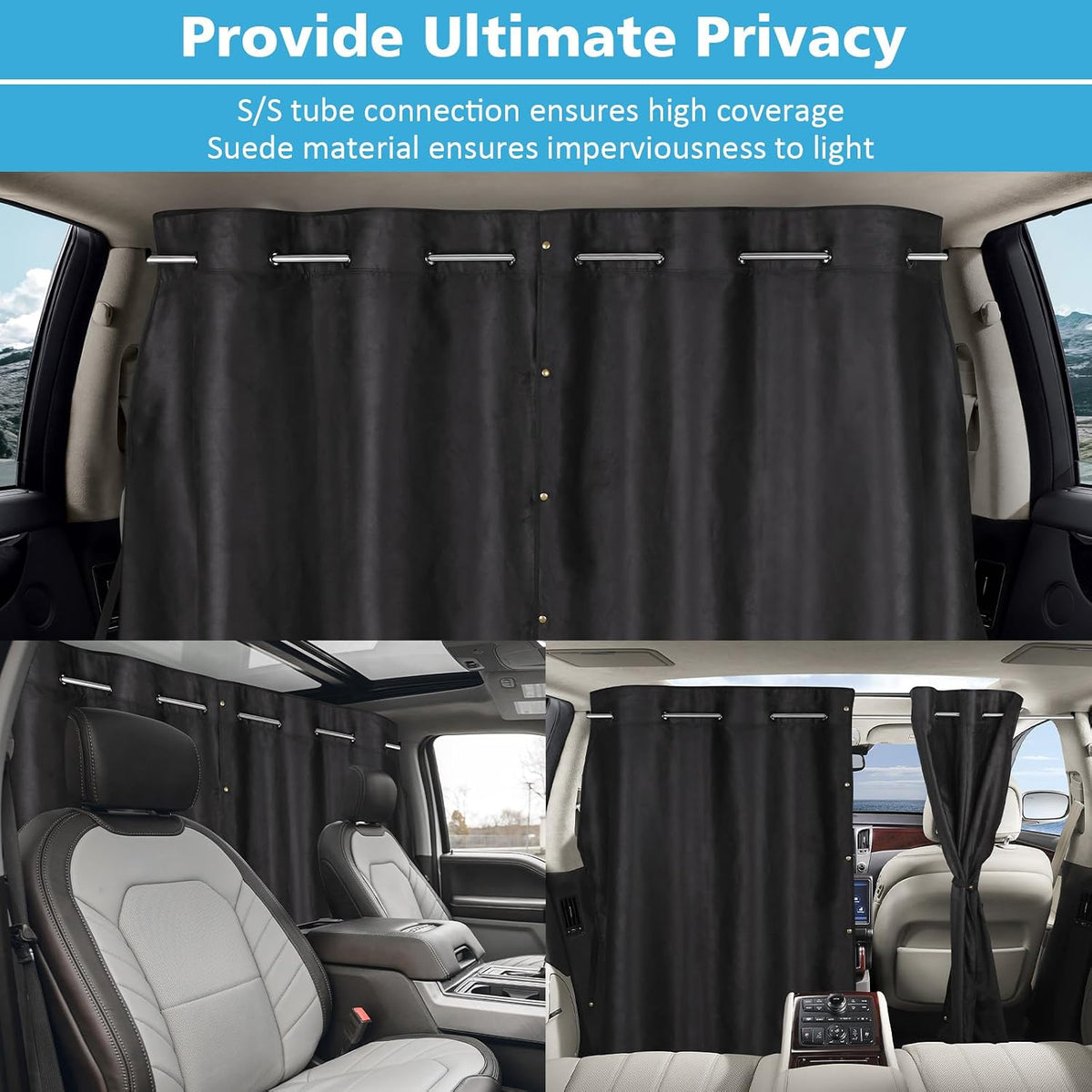 Car Divider Curtain, Car Privacy Curtains, 6.56Ft *4.42Ft