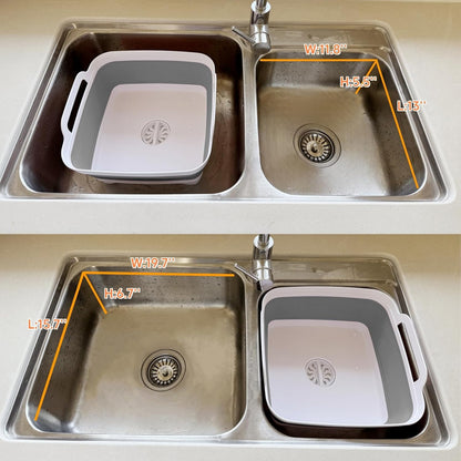 2.4Gal Collapsible Dish Basin with Drain Plug, Baby Bottle Wash Basin