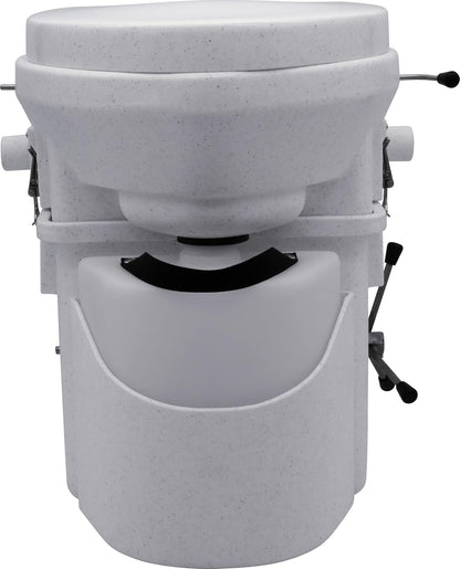 Self Contained Composting Toilet with Close Quarters Spider Handle Design