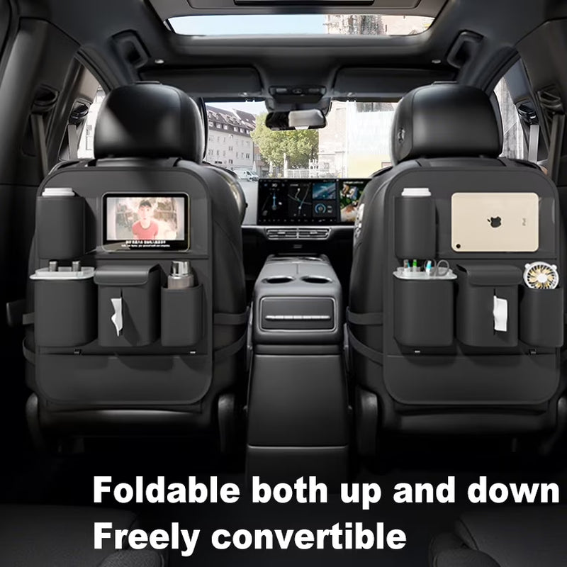 Backseat Car Organizer with Touch Screen,Protectors Kick Mats Travel Accessories for Kids,Multifunctional Seat Back Organizer Car Travel Organizer Accessories