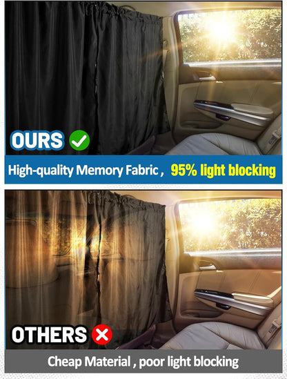 Car Divider Curtain, Wide Blackout for Sedans, Suvs & Vans