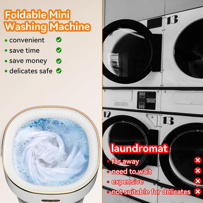 Portable Washing Machine, Folding 20L Mini Washer and Spin-Dryer