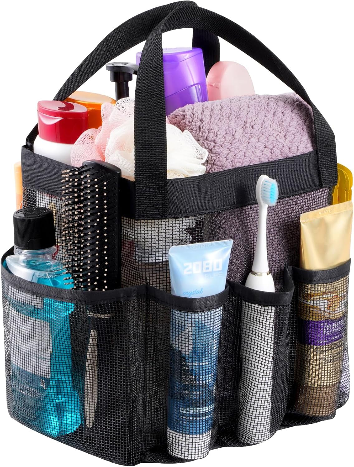 Mesh Shower Caddy Portable, Dorm Room Essentials, 1 Pack, Black