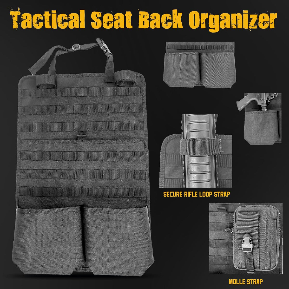 Tactical Car Seat Back Organizer 2 Pack