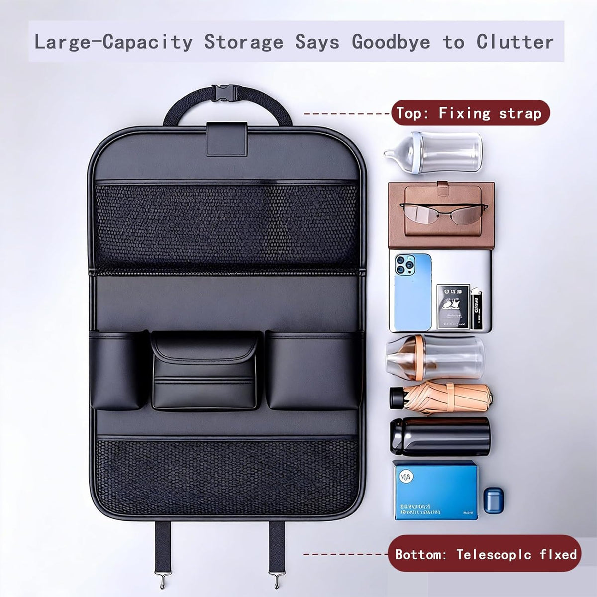 1 Pack - Car Organizer, Back Seat Car Organizer, Back Seat Organizer, Seat Organizer, Car Organizer and Storage Box.(Brown)