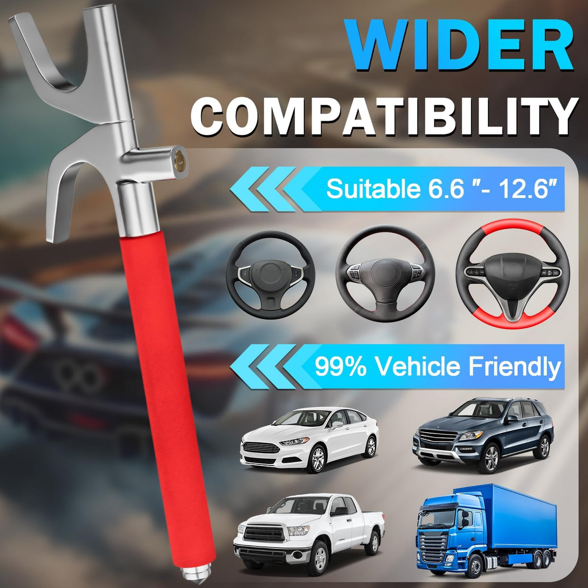 Steering Wheel Lock Universal Security Car Locks with Safety Hammer
