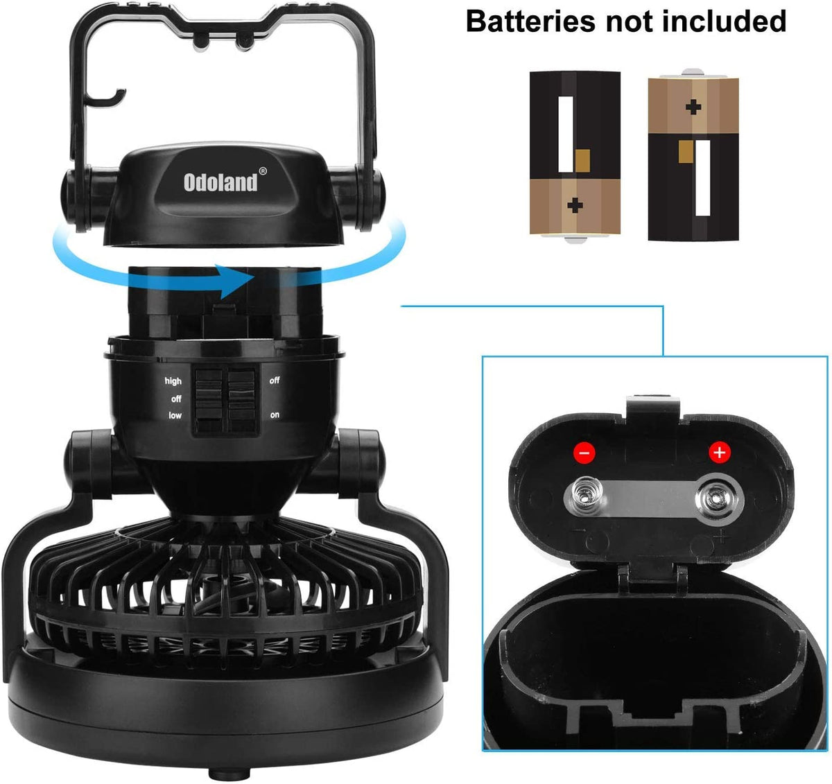 Portable LED Camping Lantern with Ceiling Fan - Hurricane Emergency