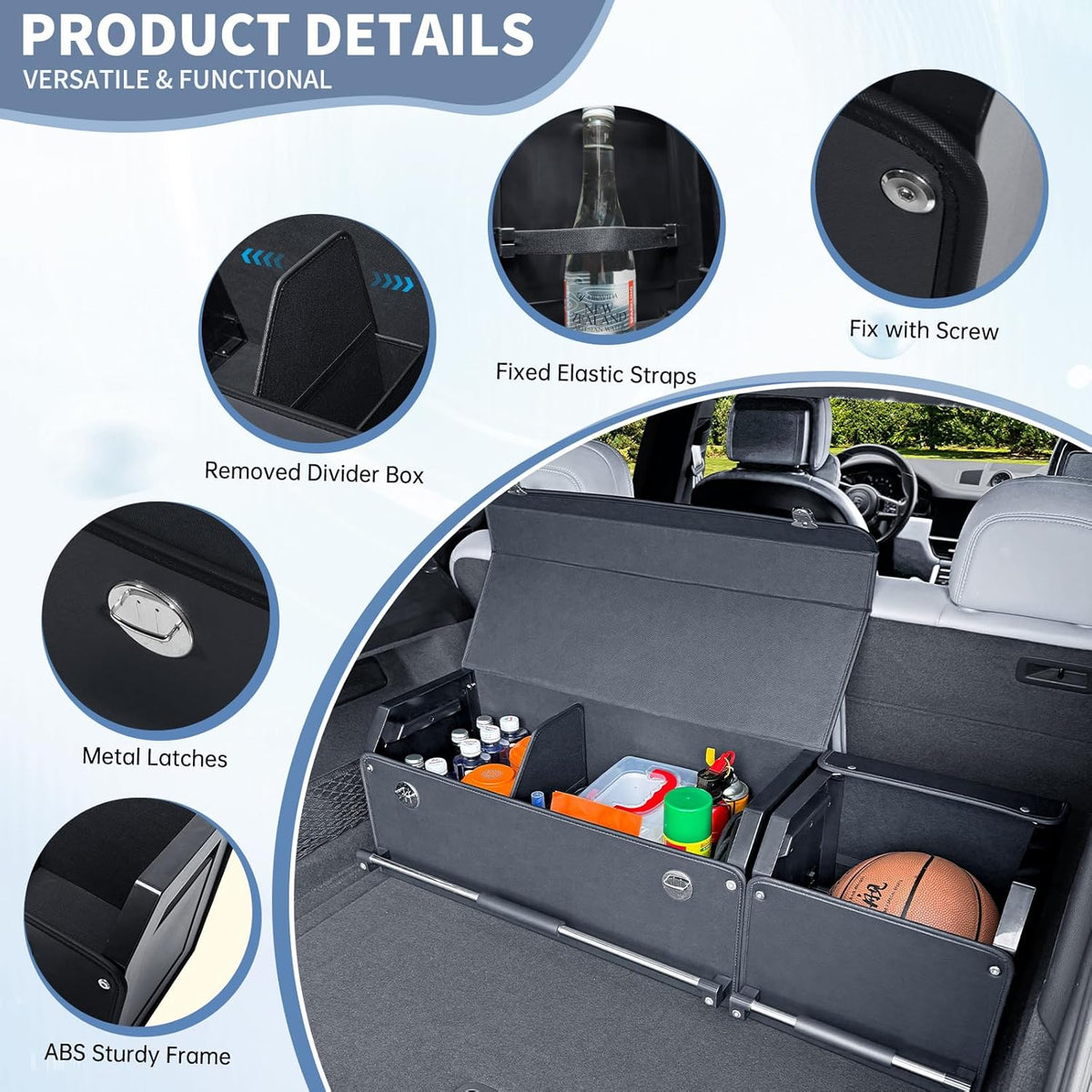 Premium Leather SUV Trunk Organizer and Storage Solution