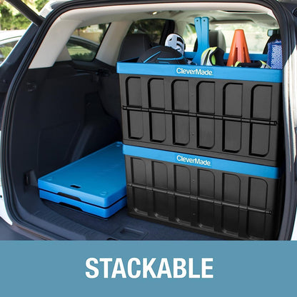 Collapsible Storage Bins with Lids, 46L 3 Pack, 75 Lb, Obsidian