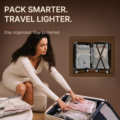 Travel Vacuum Bags with Rechargeable Pump, 15 Combo Tarvel Size