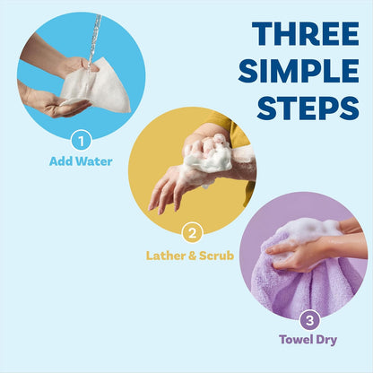 Disposable No Rinse Bathing Wipes for Senstive Skin - 25 Pack - All-In-1 Single Use Shower Wipes, Simply Dampen, Lather, and Dry without Shampoo or Rinsing (Sensitive Skin, 1-Pack)