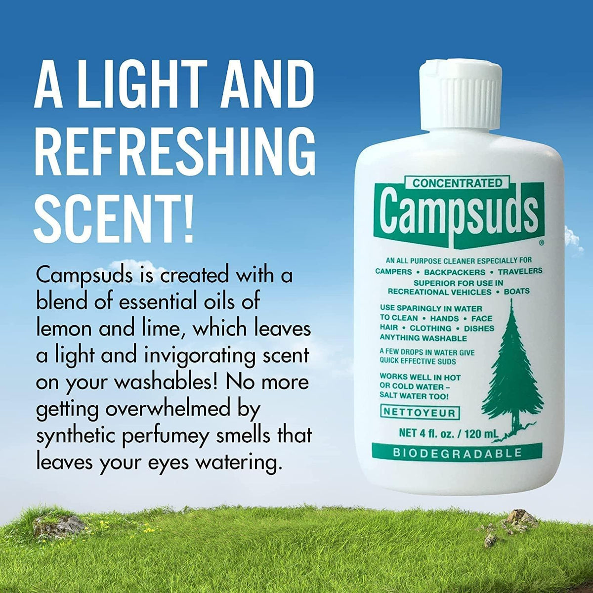 Sierra Dawn Classic Campsuds Biodegradable Camping Soap - the Original Camp Dish Soap, Shampoo, Body Wash - Wilderness Wash for Backpacking & Travel, 4 Fl Oz