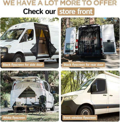 Insulated Blackout Mid Right Side Window Cover for Mercedes Sprinter Van Year 2007-2026 170" Length LWB & XLWB, NCV3 & VS30 (Bare Metal Frame)