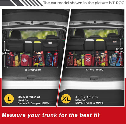 Car Trunk Organizer, LARGE CAPACITY Car Storage Bag with 8 Pockets, 7X Upgraded Trunk Storage Organizer for Car, SUV, Truck, MPV