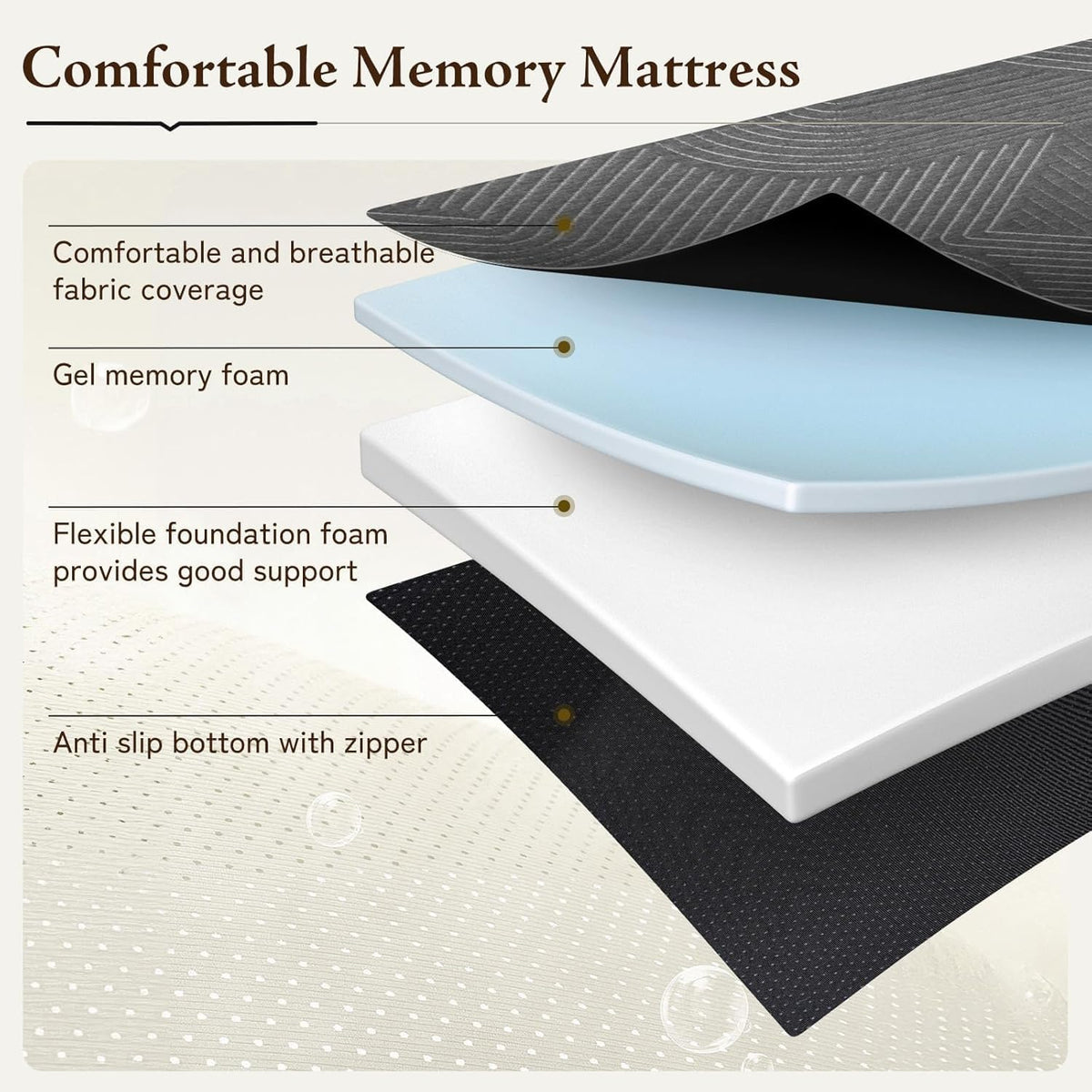Tri Folding Mattress Queen Size - 6 Inch Foldable Floor Sofa Bed