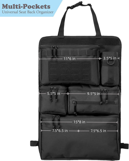 One-Piece Universal Car Seat Back Organizer with Tissue & Water Bottle Bag