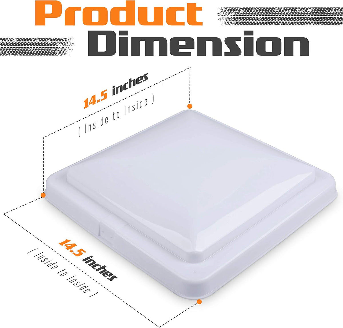14.5 Inch Universal RV Roof Vent for Trailer, Camper, Motorhome - RV Vent Covers for Roof - OEM Lid Replacement (14.5 X 14.5 White 1-Pack)