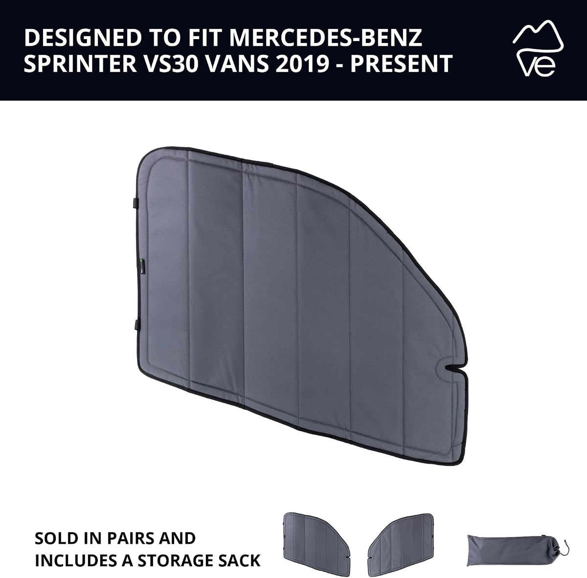 Van Essential Front Door Window Covers - Mercedes Sprinter (2019 - Current)