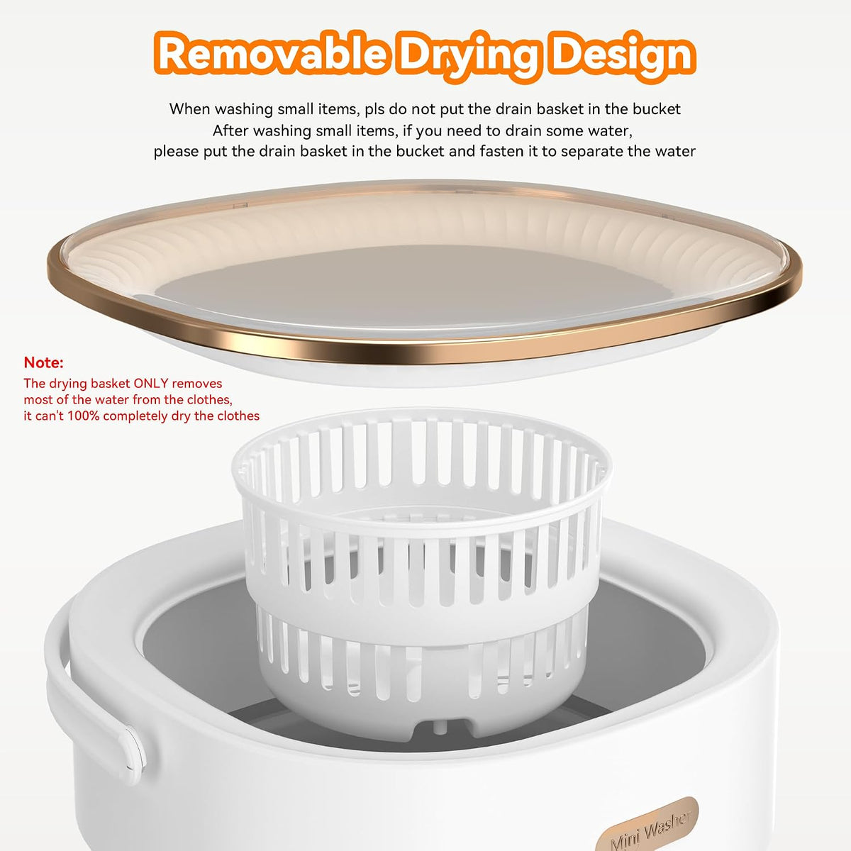 Portable Washing Machine, Folding 20L Mini Washer and Spin-Dryer