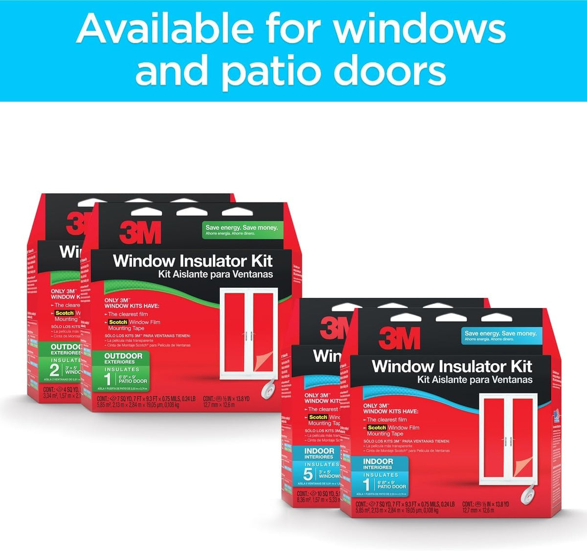 3M Indoor Window Insulator Kit - Five Pack